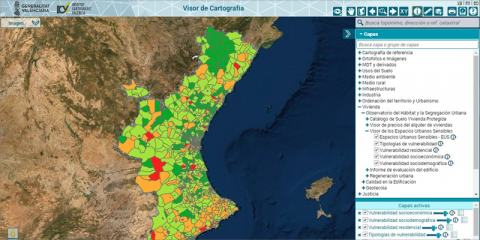 La Generalitat Valenciana actualiza el visor que refleja las necesidades de regeneración urbana