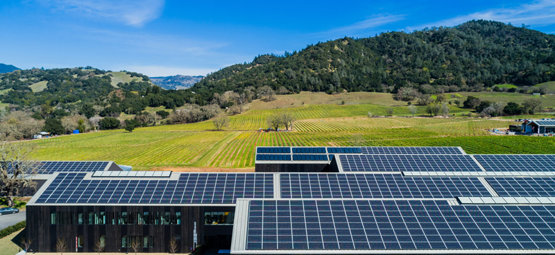 Los paneles solares instalados en la cubierta del edificio proporciona más del 100% de la energía necesaria.