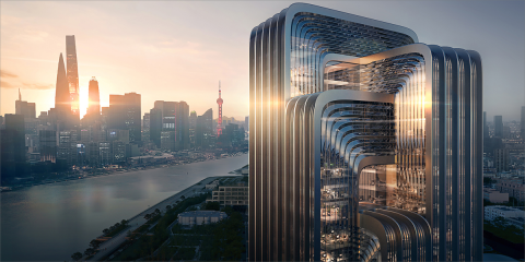 Edificio sostenible en Shanghái con paneles fotovoltaicos y materiales reciclados