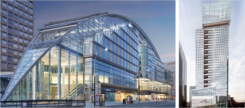 edificios con building glass