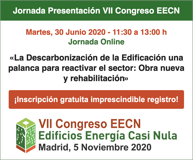 Cartel de la jornada de presentación del VII Congreso Edificios Energía Casi Nula