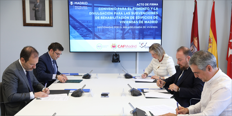 Firma del protocolo de colaboración para la divulgación de información sobre las ayudas a la rehabilitación madrid