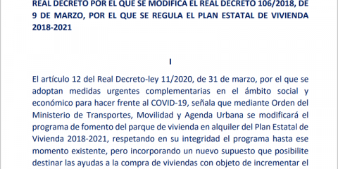 El Mitma inicia una consulta pública de la modificación del Plan Estatal de Vivienda