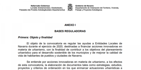 Navarra convoca ayudas para promover modelos urbanos sostenibles y eficientes