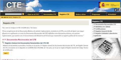 Más información del CTE con la nueva estructura de la web del Código Técnico de la Edificación