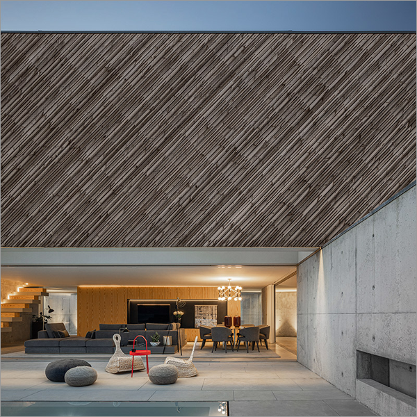 Aplicación de la madera de Lunawood para espacios interiores.