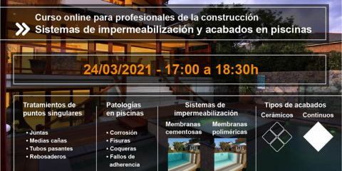 Jornada técnica online de Master Builders Solutions sobre la impermeabilización de las piscinas