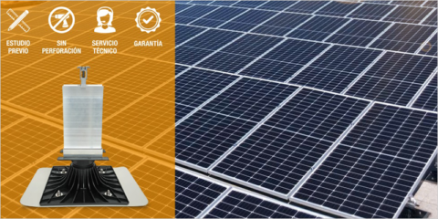 Sistema de soportes Soprasolar FIX EVO para la colocación de paneles solares fotovoltaicos en la cubierta