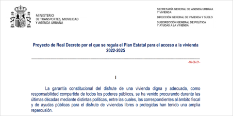 Abierto a consulta pública el proyecto de RD del Plan Estatal para el acceso a la vivienda 2022-2025
