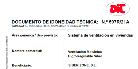 La compañía Siber obtiene el DIT para todo el sistema de ventilación, incluida la red de conductos