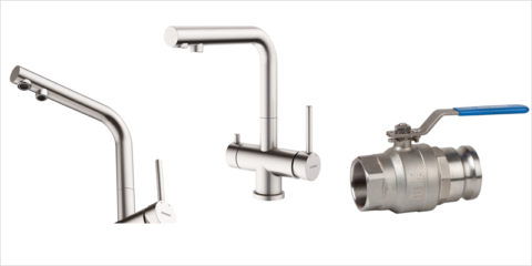 Genebre presenta la nueva válvula y racores Camlock y el monomando de cocina 3 vías de la serie TAU