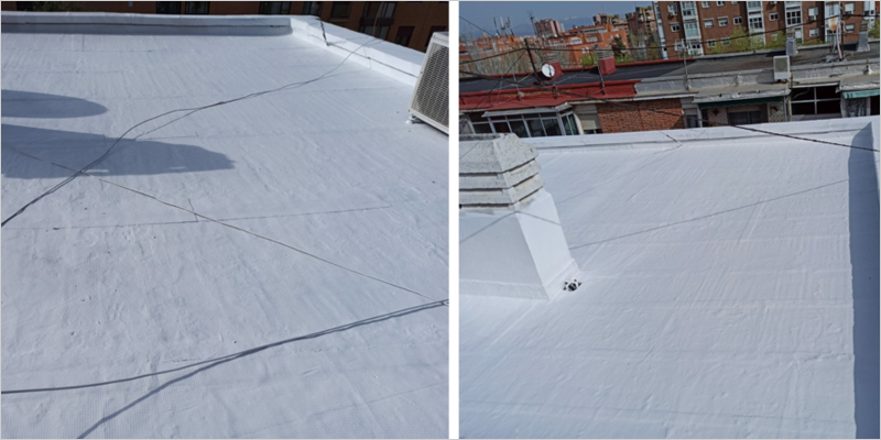 Restauración de una tela asfáltica y Cool Roof en Madrid con soluciones de CleverGreen