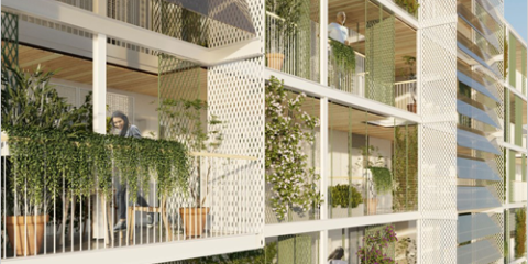 Hormigón de bajas emisiones de LafargeHolcim en la promoción de viviendas Petit Village en Barajas