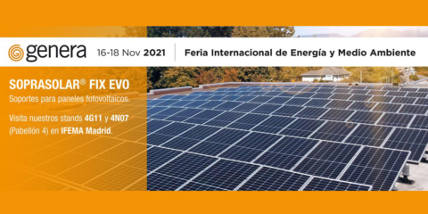 Soprema presentará su sistema de soportes para paneles fotovoltaicos en la feria Genera 2021