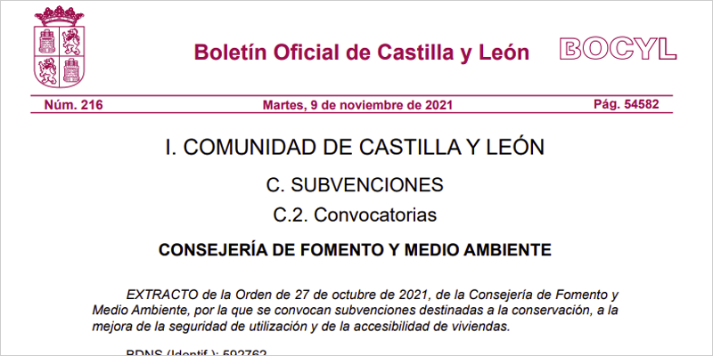 Publicación del Boletín Oficial de Castilla y León
