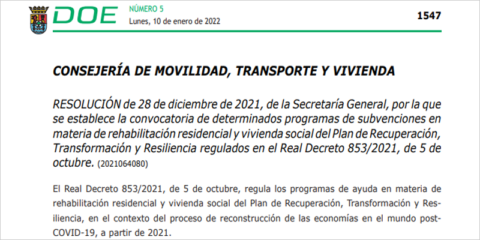 Más de 11 millones en ayudas para rehabilitación y mejora energética de edificios en Extremadura
