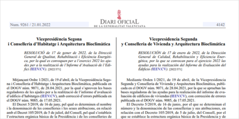 La Generalitat Valenciana convoca ayudas para elaborar el Informe de Evaluación de Edificios de Viviendas
