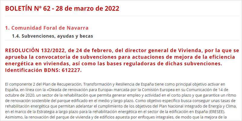 Ayudas para actuaciones de rehabilitación energética en Navarra