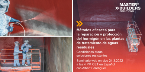Webinar de Master Builders Solutions para proteger el hormigón en plantas de aguas residuales