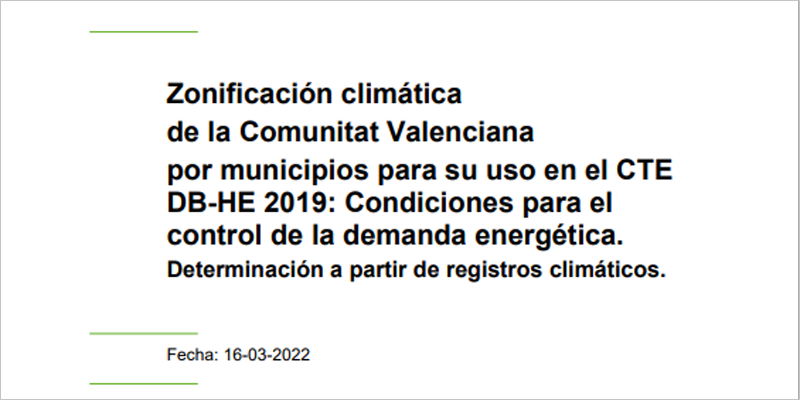 La Generalitat adecúa la caracterización climática del CTE
