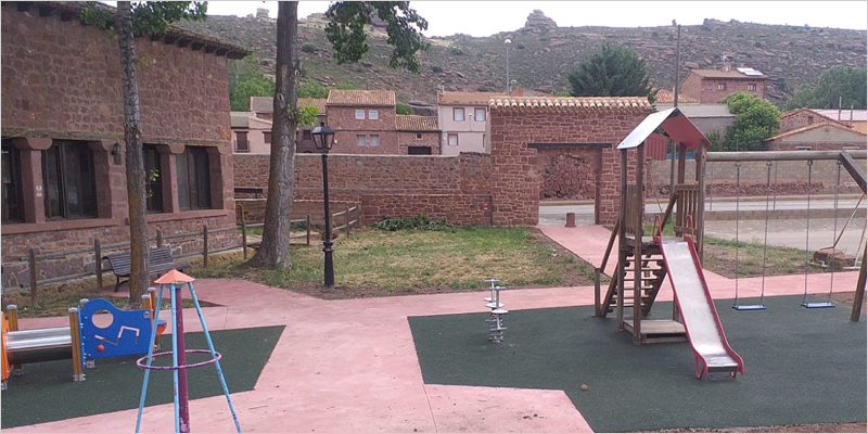 Gama Hormicroma de Cemex en un parque infantil de Ródenas