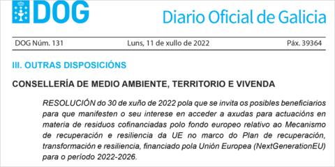 Abierto el proceso participativo en Galicia para optimizar las próximas ayudas en materia de residuos