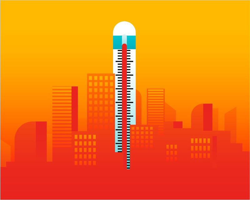Las ciudades suelen ser 10-15 °C más cálidas que sus alrededores rurales