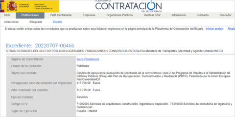 Licitación para la contratación del servicio de apoyo en la evaluación de la convocatoria del Pirep