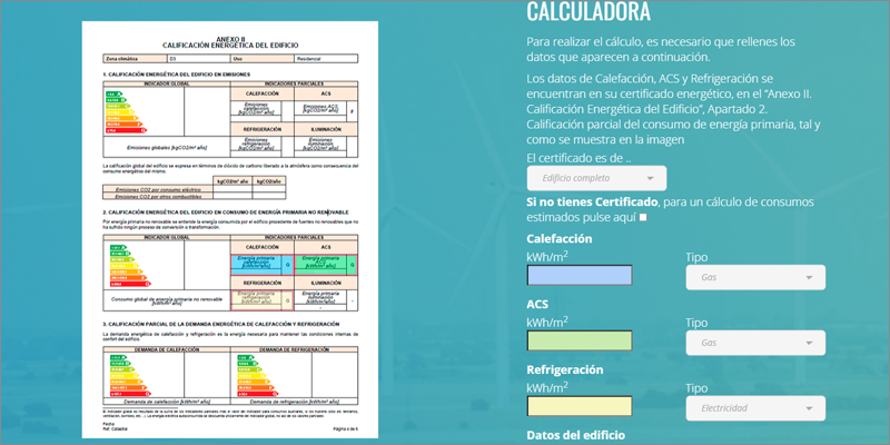 El CGATE actualiza su calculadora energética