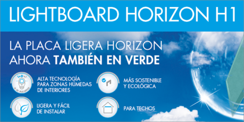 Lightboard Horizon H1, la nueva placa ligera de Knauf para zonas húmedas