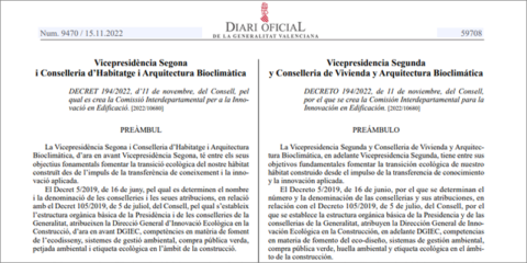 La Comunidad Valenciana creará la Comisión Interdepartamental para la Innovación en Edificación