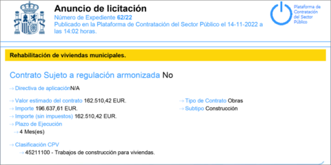 Abierta la licitación para la rehabilitación de viviendas para uso social en Teruel