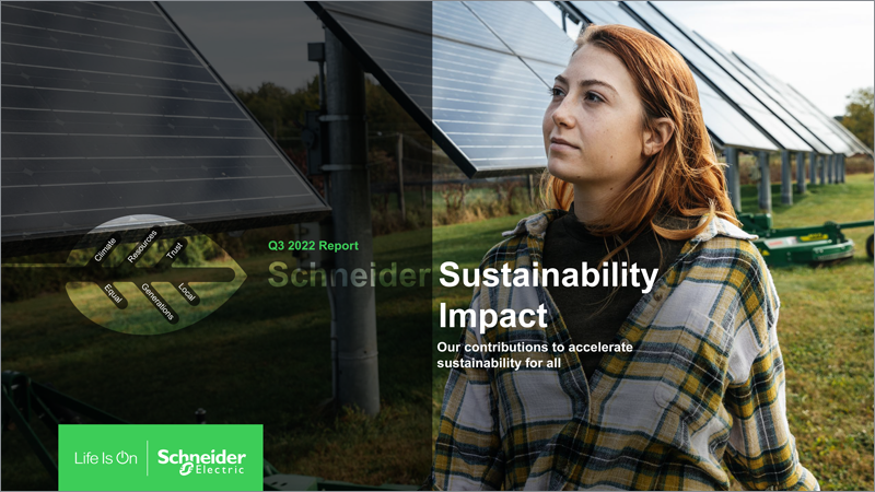 Resultados de Schneider Electric en sostenibilidad en el tercer trimestre