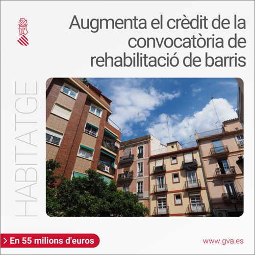 Convocatoria de ayudas a la rehabilitación de barrios en la Comunidad Valenciana