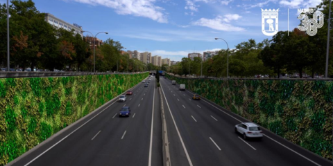 El Ayuntamiento de Madrid cubrirá los muros de hormigón de la M-30 con jardines verticales