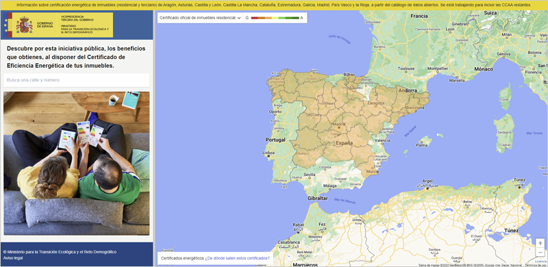 El Geoportal EdificiosEficientes incluye datos de 11 comunidades autónomas 