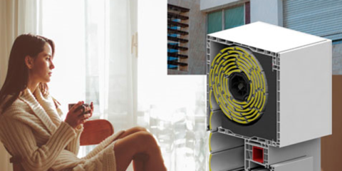 El cajón compacto de persiana Energy Cube Passive de Persax ofrece aislamiento térmico y acústico