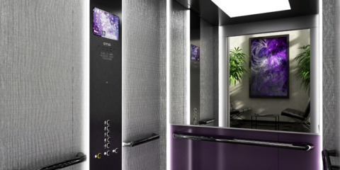 El ascensor sostenible y eficiente Gen2 Switch Solar de Otis minimiza el consumo de energía y logra un balance energético cero