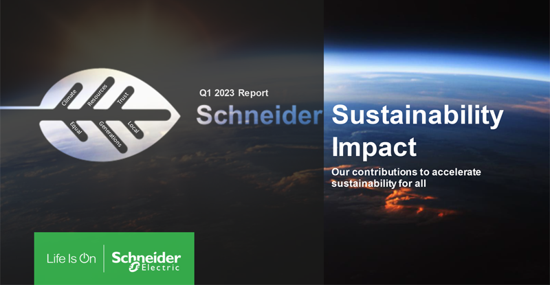 Los resultados del primer trimestre de 2023 de Schneider Electric ponen de manifiesto su firme apuesta por la sostenibilidad