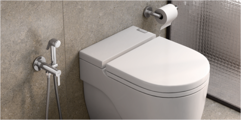 Nuevo set mezclador sanitario de ducha y válvula empotrada de inodoro con sensor de Genebre