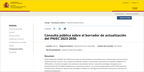 El borrador del PNIEC aumenta el objetivo de reducción de las emisiones de GEI al 32% en 2030