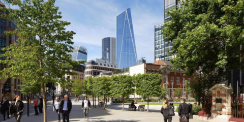 Acristalamiento de control solar de AGC Glass Europe en el rascacielos The Scalpel en Londres