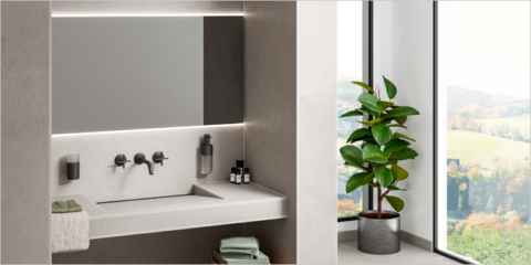 El nuevo panel Schlüter-Kerdi-Board-W permite la creación de lavabos prefabricados