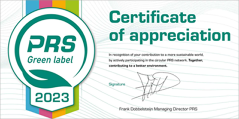 Danosa recibe el Sello Verde PRS 2023 por su gestión sostenible y medioambiental de los palés