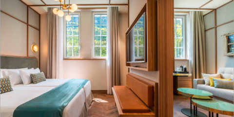 El hotel de la estación de Canfranc cuenta con distintos acabados de madera técnica de Finsa