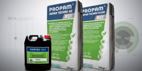 Morteros de Propamsa con inhibidores migratorios de corrosión