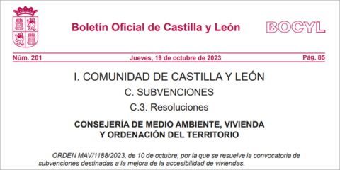 Convocatoria de ayudas en Castilla y León para mejorar la accesibilidad de las viviendas