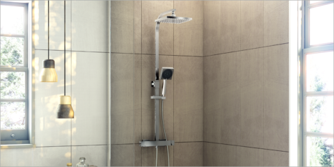 Líneas rectas en grifería de baño con la nueva serie sostenible Kenjo de la compañía Genebre