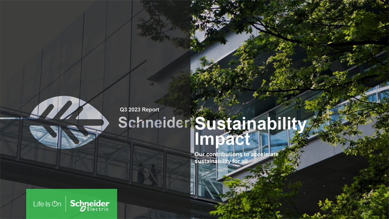 Schneider Electric publica sus avances en sostenibilidad durante el tercer trimestre de 2023
