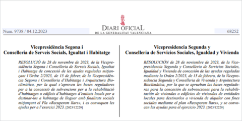 La Comunidad Valenciana destina más de 5 millones para 36 proyectos de rehabilitación de viviendas